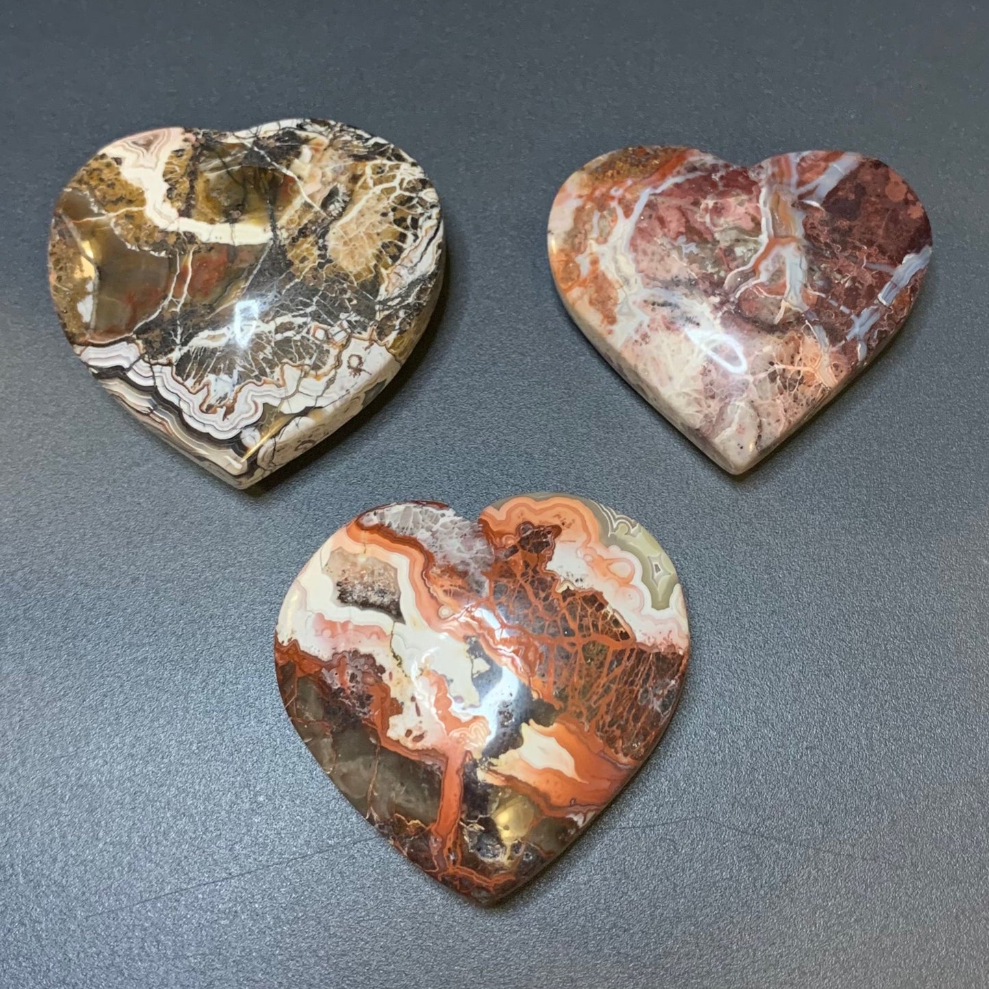 Crazy Lace Agate Hearts