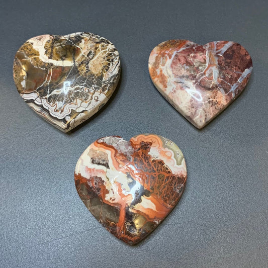 Crazy Lace Agate Hearts