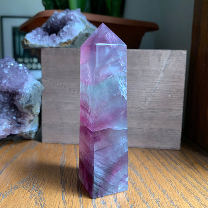 Banded Watermelon Fluorite Obelisk Towers