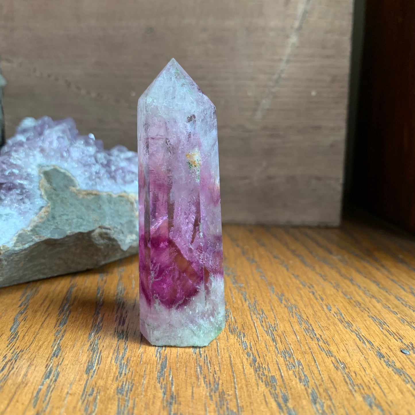 Magenta + Clear Fluorite Towers