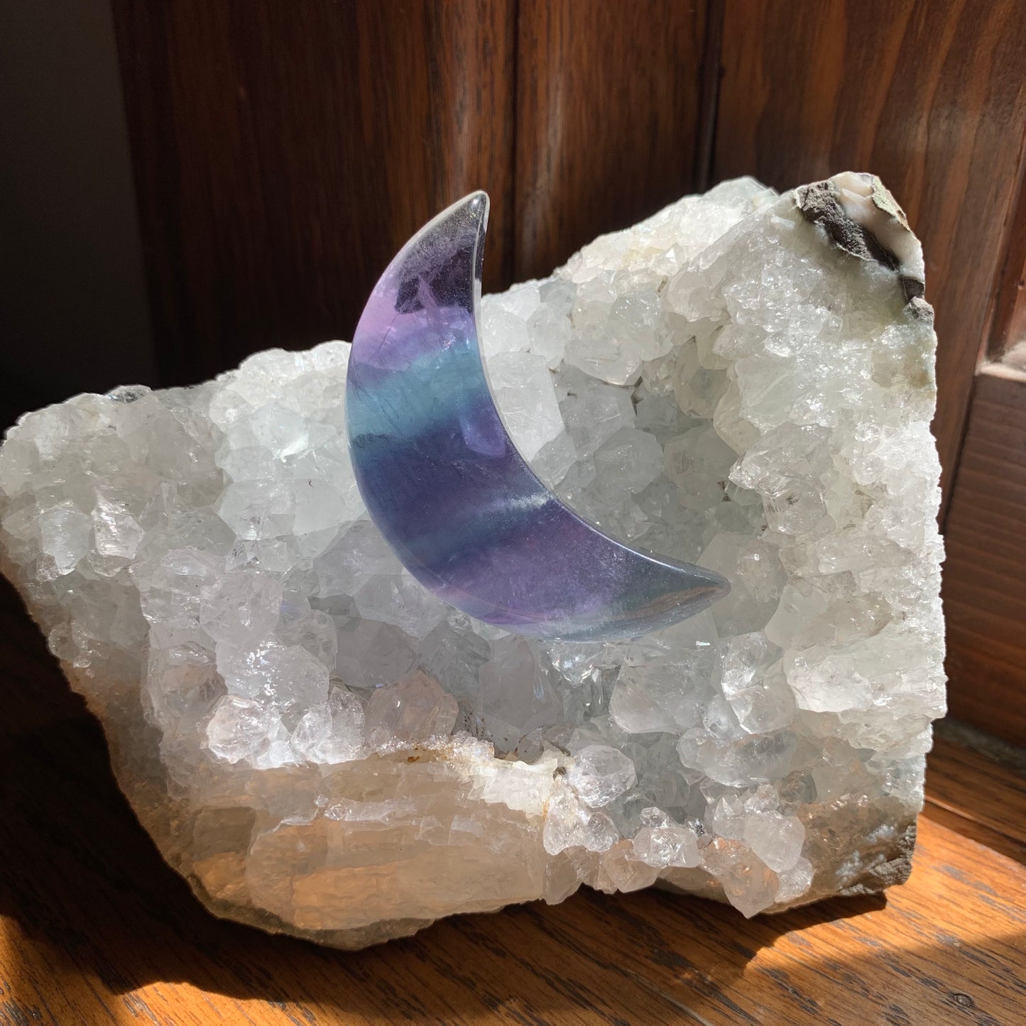 Banded Purple + Blue Fluorite Moons