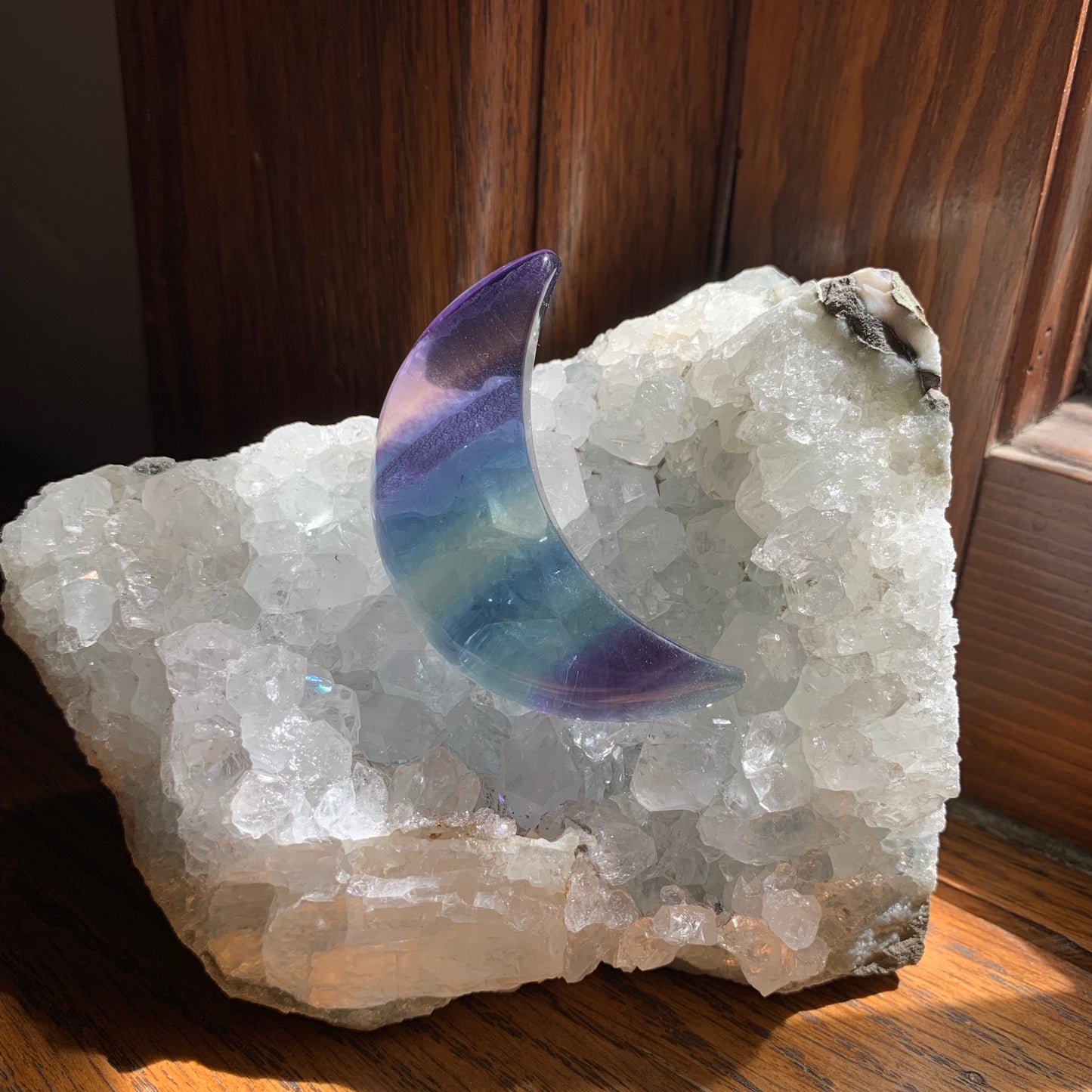 Banded Purple + Blue Fluorite Moons