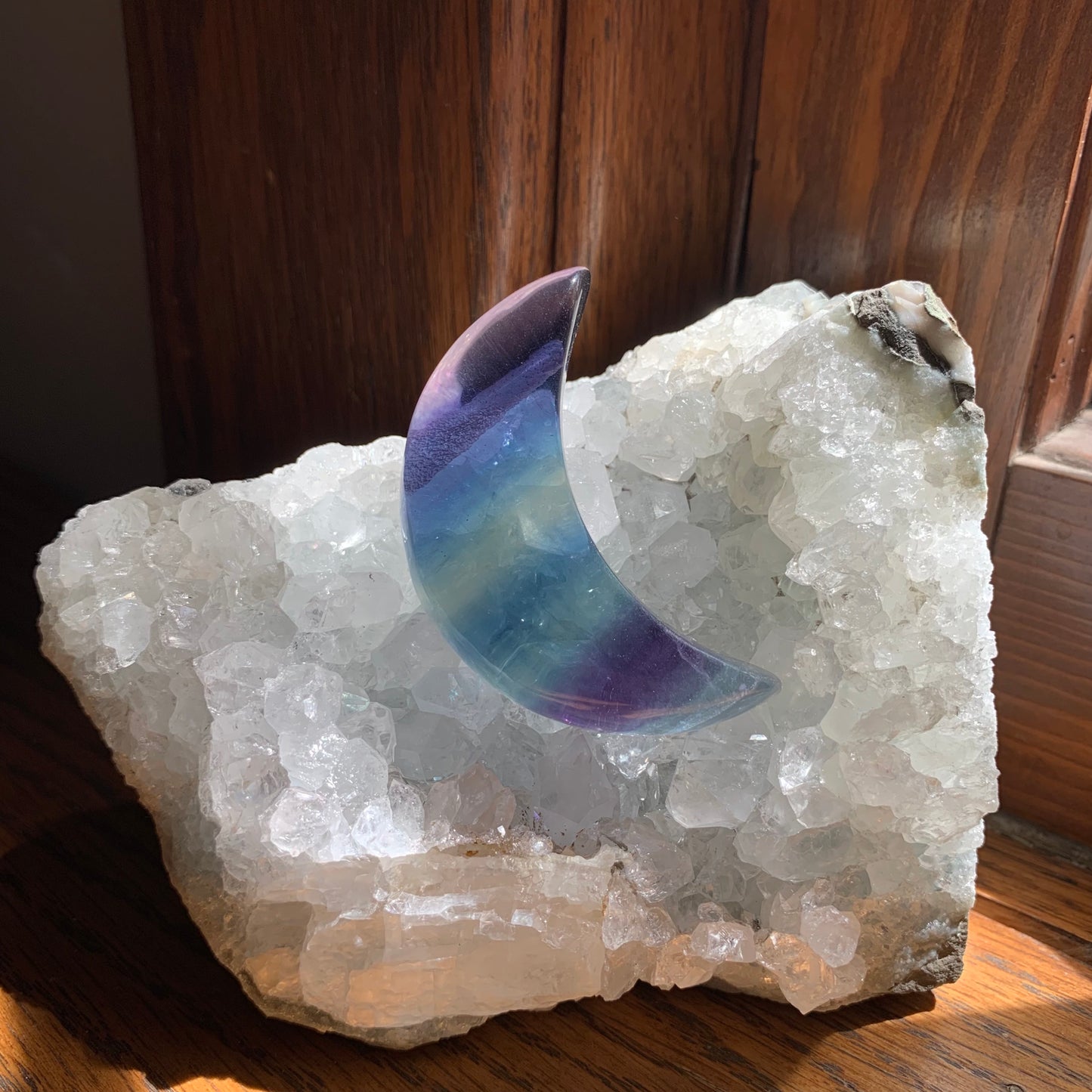 Banded Purple + Blue Fluorite Moons