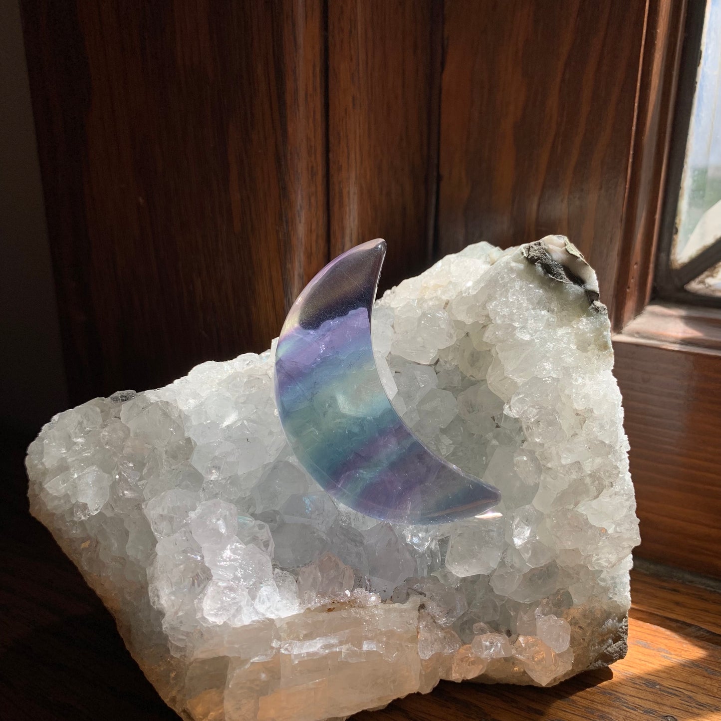 Banded Purple + Blue Fluorite Moons