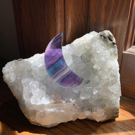 Banded Purple + Blue Fluorite Moons