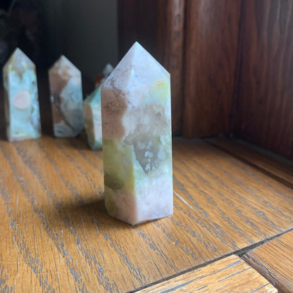 Green Flower Agate Towers - Multiple Listing