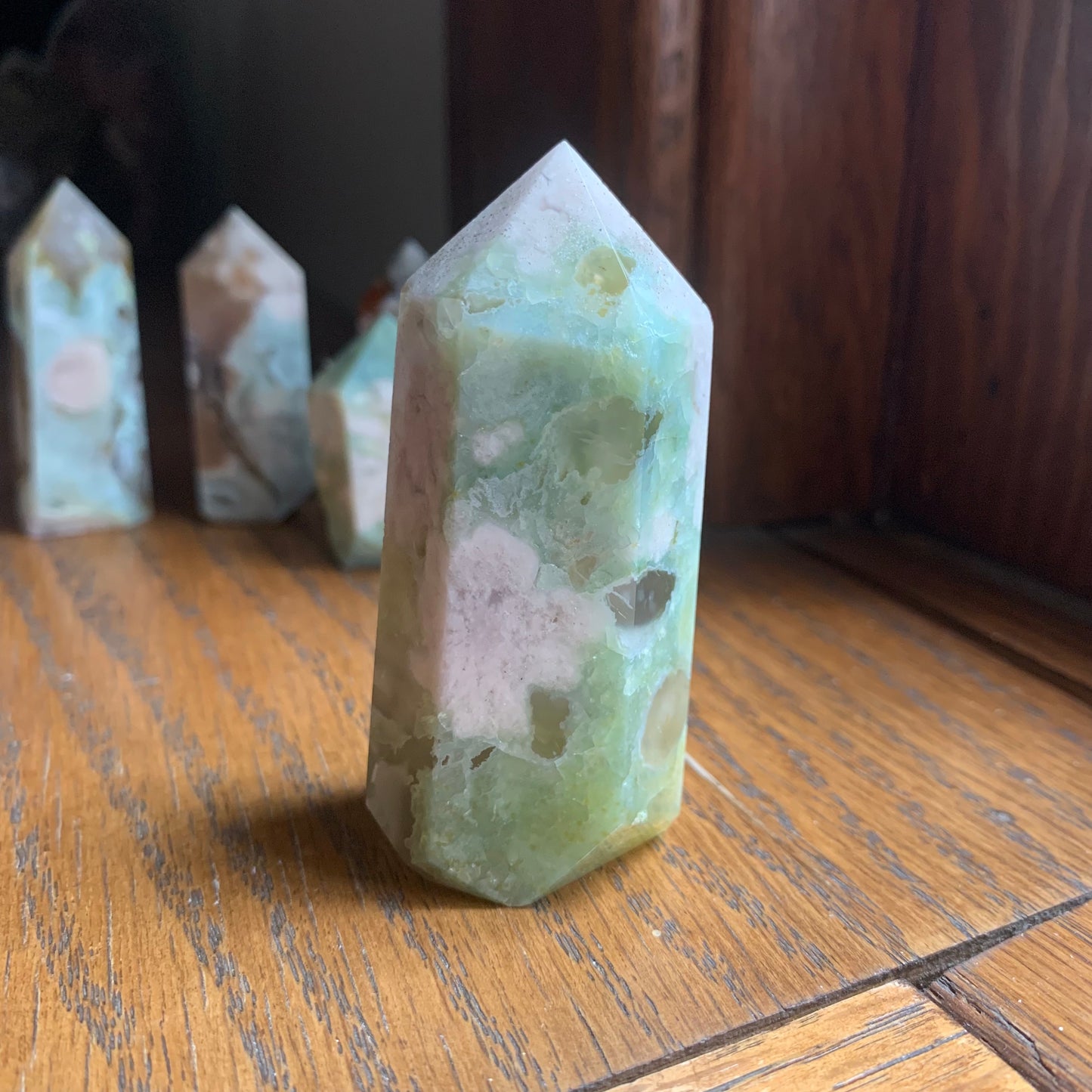 Green Flower Agate Towers - Multiple Listing