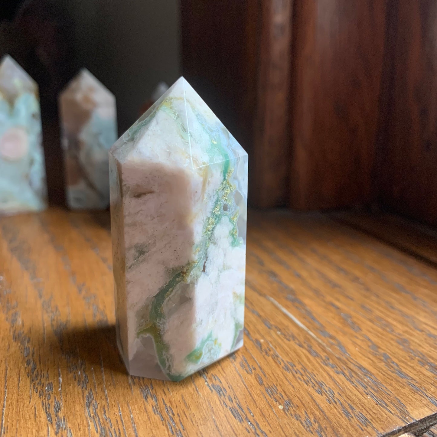 Green Flower Agate Towers - Multiple Listing