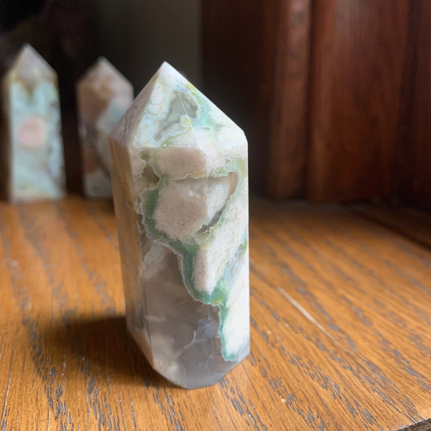 Green Flower Agate Towers - Multiple Listing