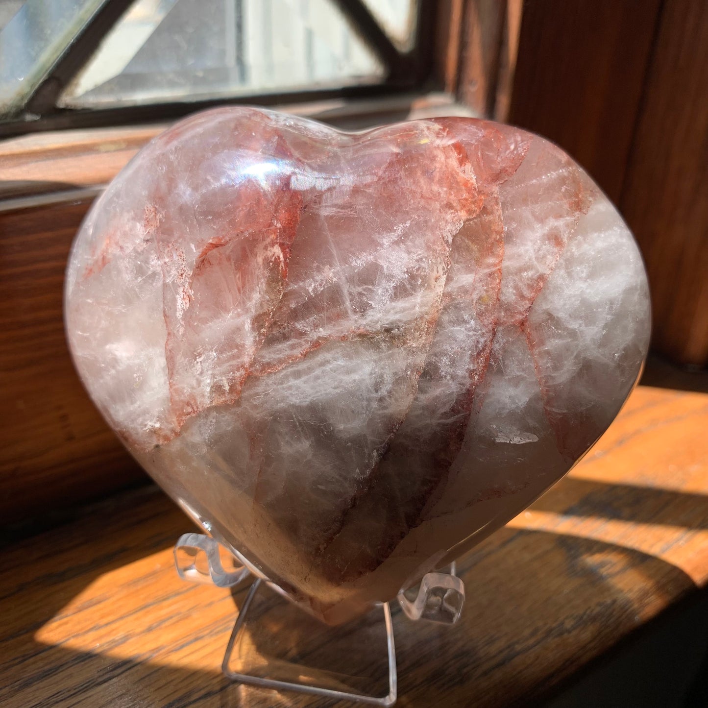 Smoky Fire Quartz Heart (Hematoid Quartz)