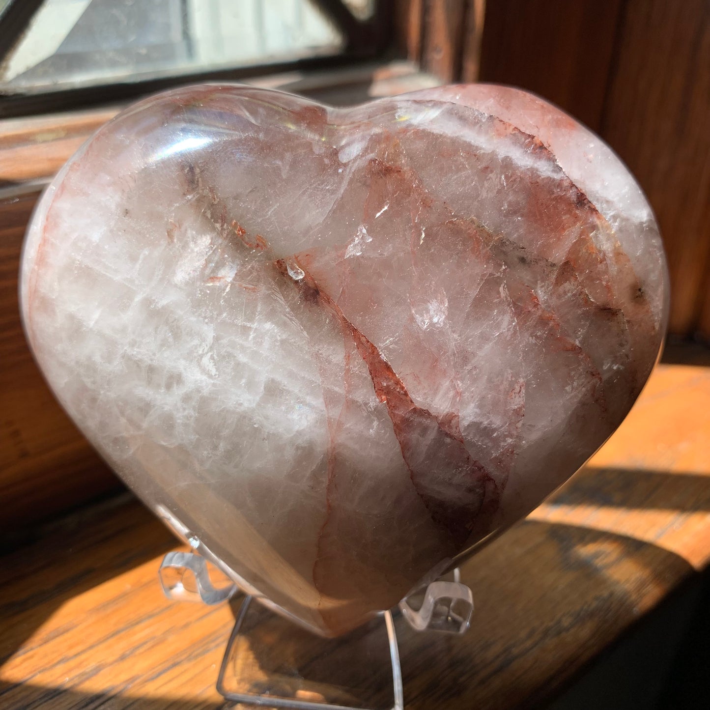 Smoky Fire Quartz Heart (Hematoid Quartz)