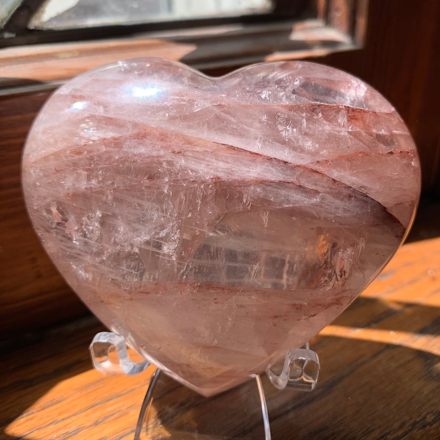 Smoky Fire Quartz Heart (Hematoid Quartz)