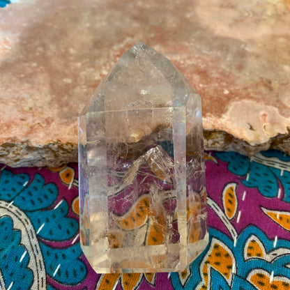 Light Smoky Quartz Tower with Fine Rutile, Phantoms and Rainbows