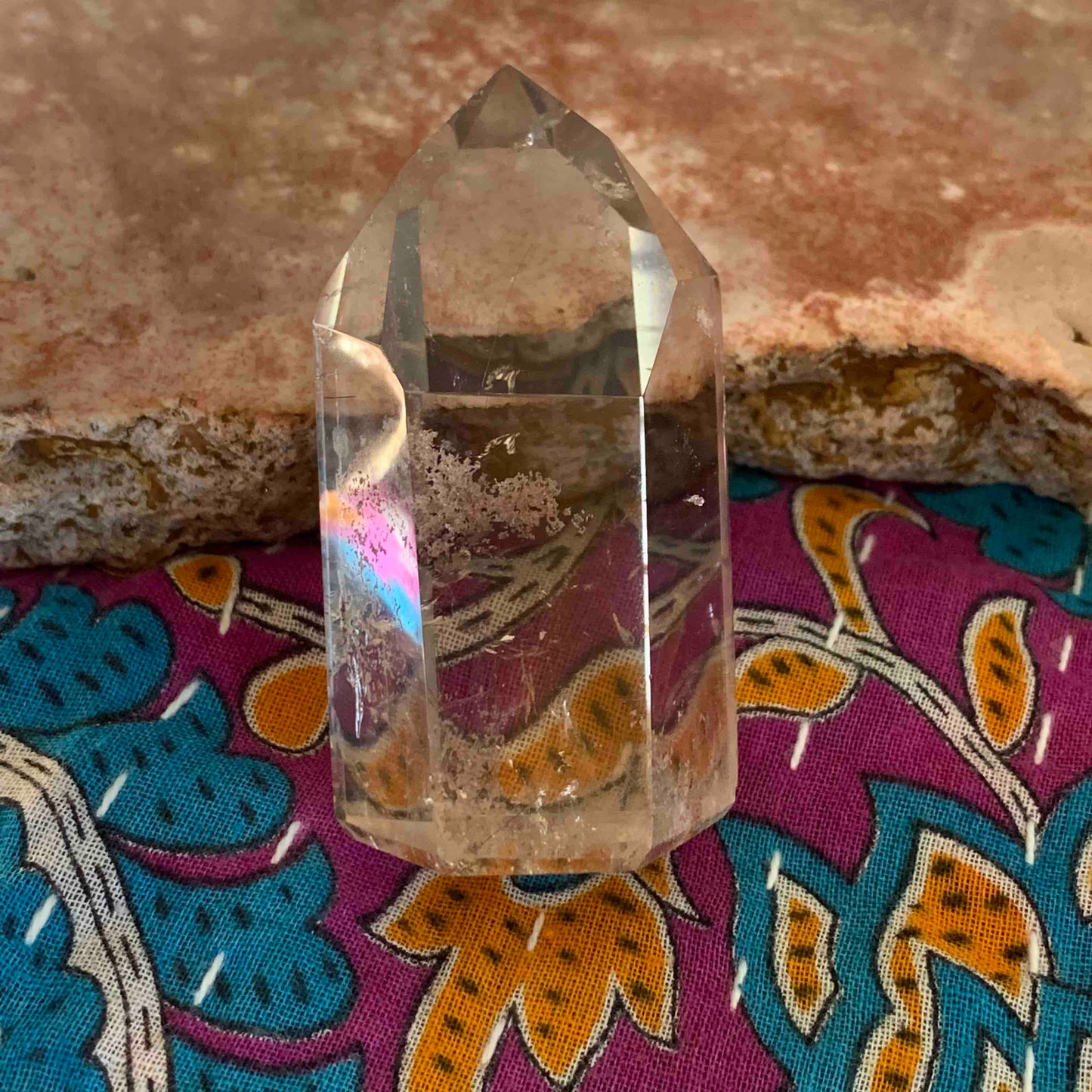 Light Smoky Garden Quartz Tower with Rutile and Rainbows