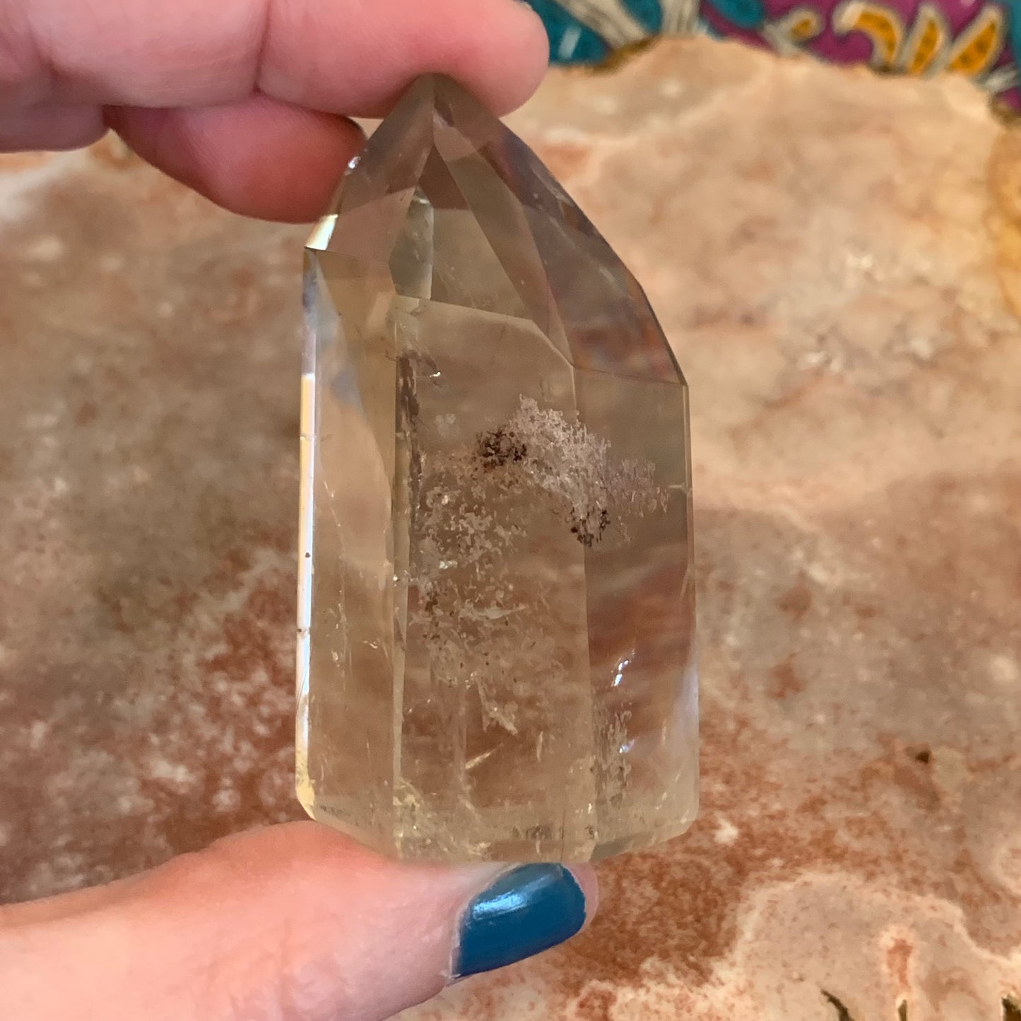 Light Smoky Garden Quartz Tower with Rutile and Rainbows