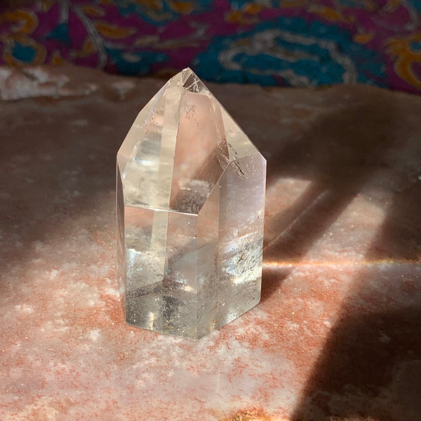 Quartz Point with Phantoms and Rainbows