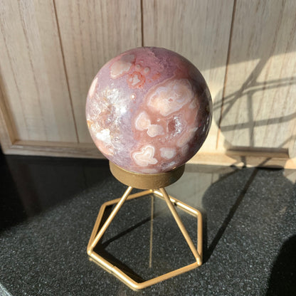 Amethyst + Flower Agate Sphere