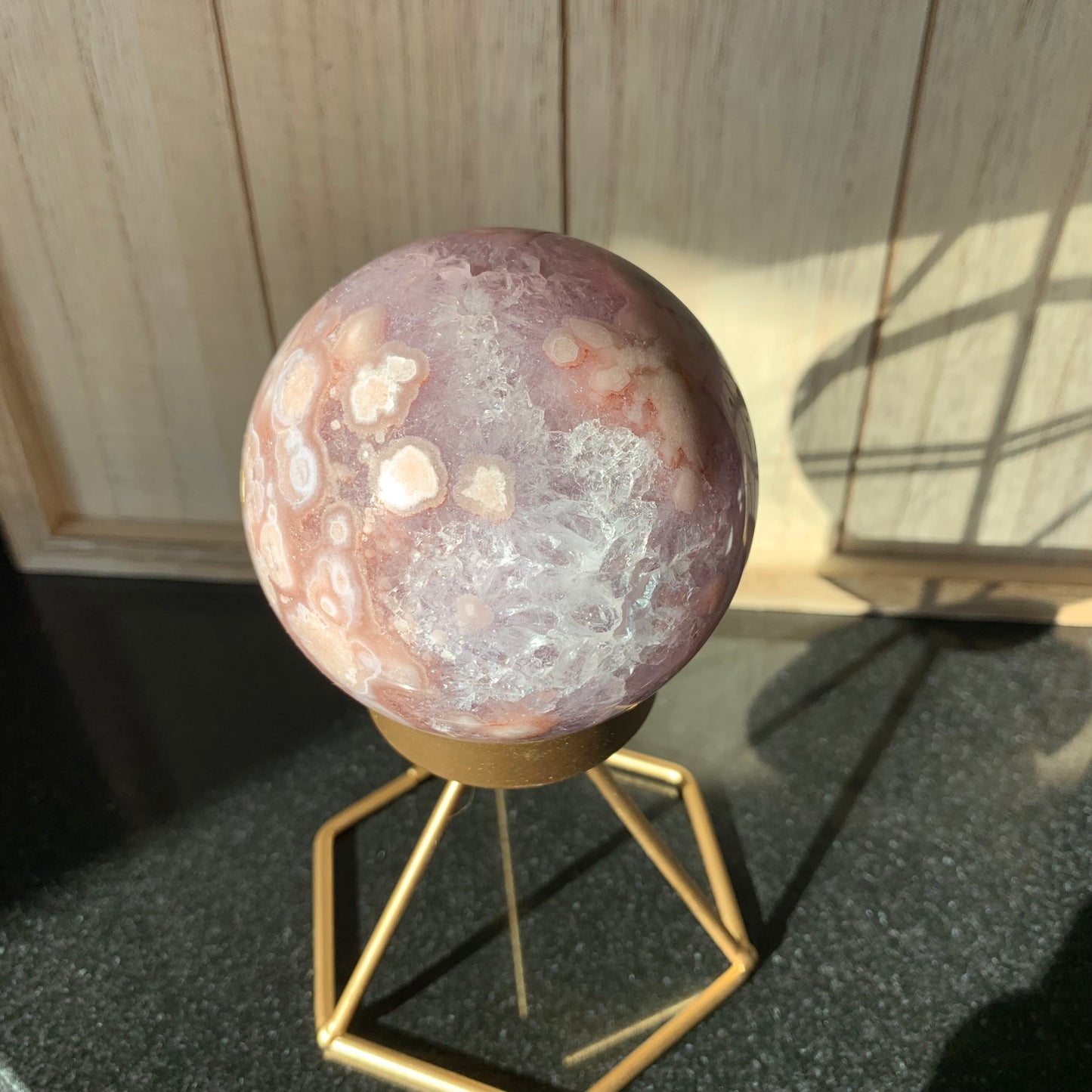 Amethyst + Flower Agate Sphere