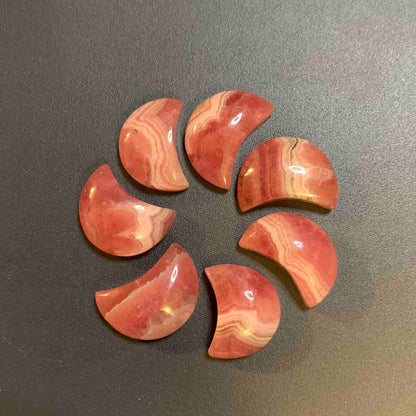 Gemmy Rhodochrosite Moons - Polished Back Side (Flat)