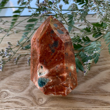 Blue Apatite + Orange Calcite Towers