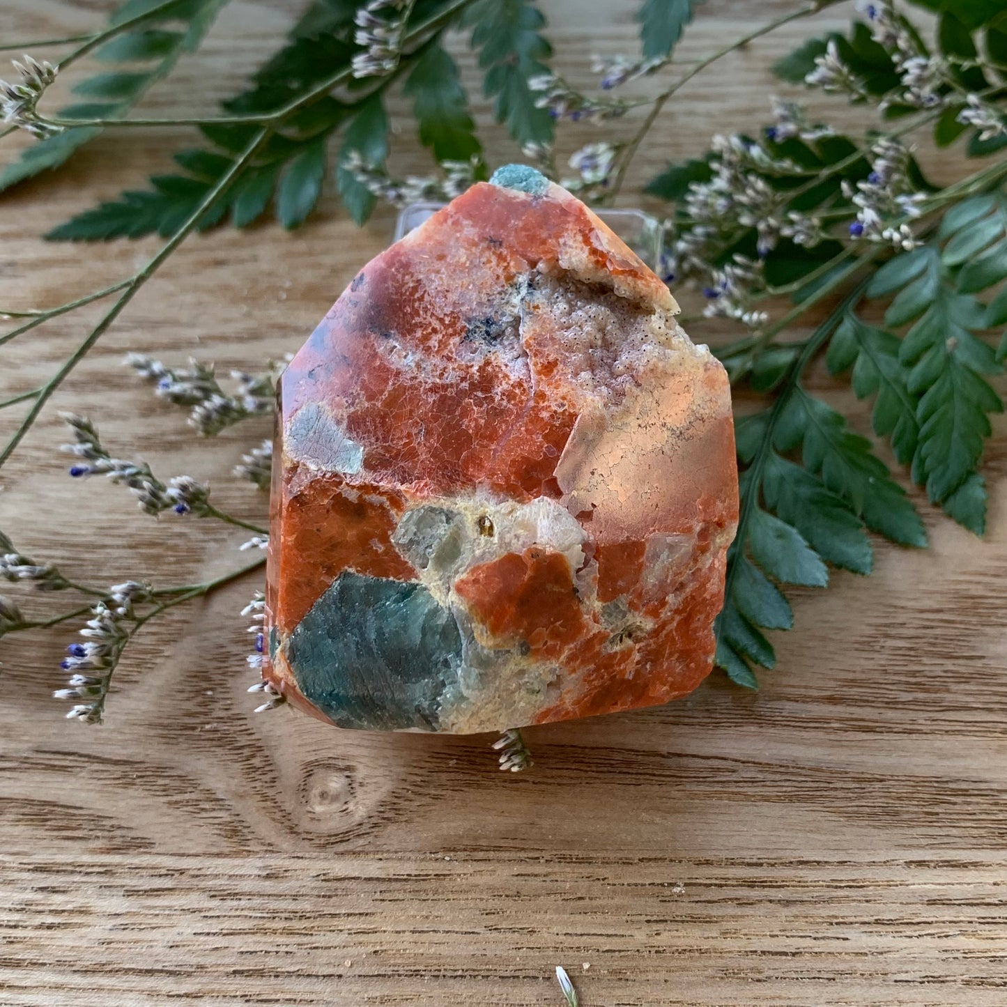 Blue Apatite + Orange Calcite Towers