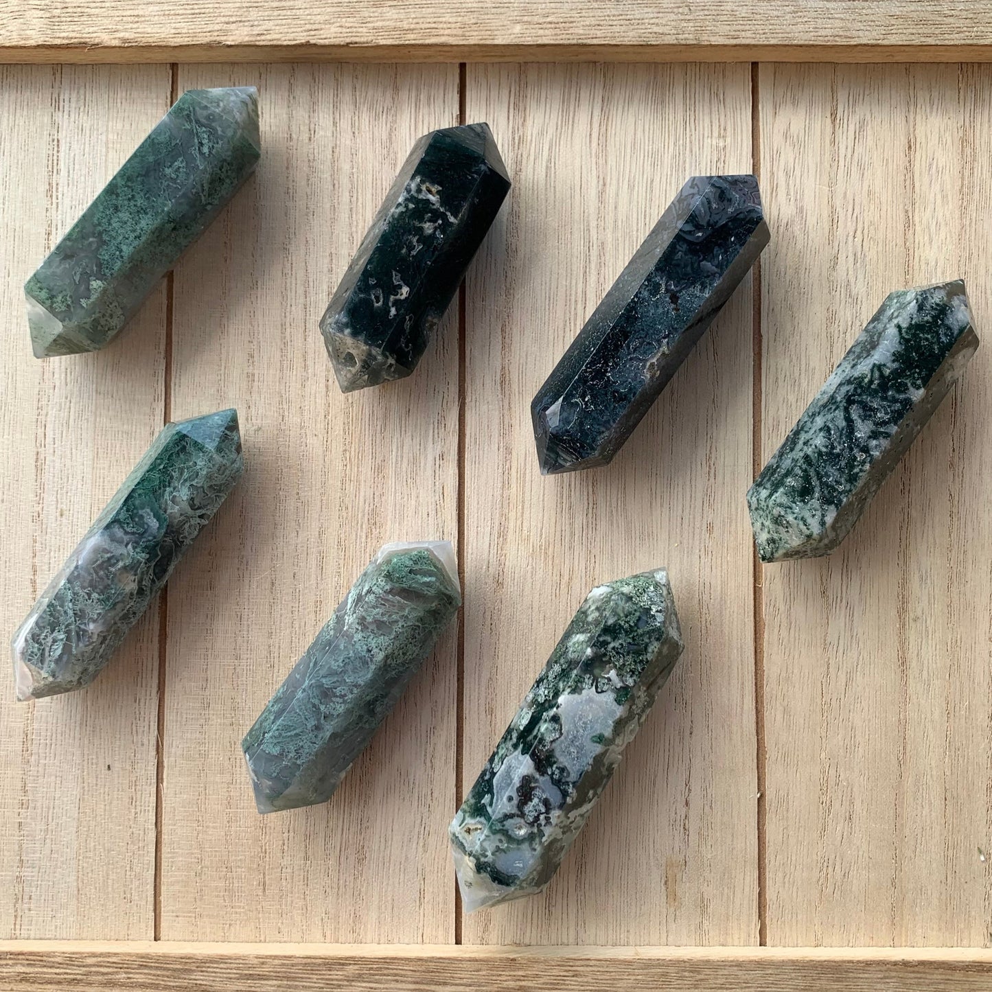 Moss Agate Double Terminated Points