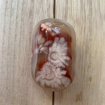 Flower Agate Palm Stones