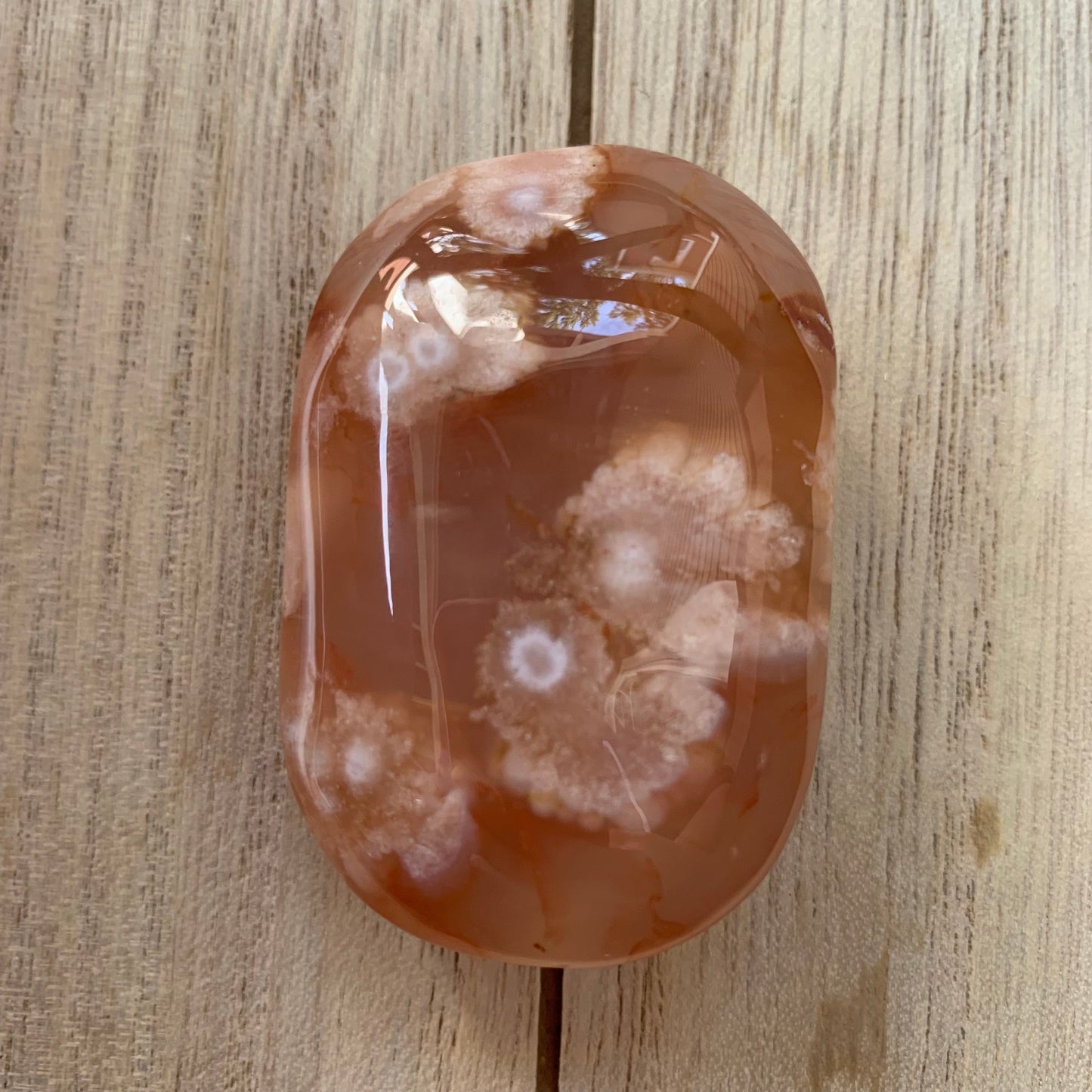 Flower Agate Palm Stones