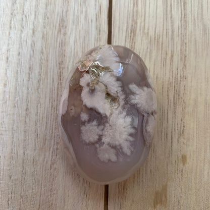 Flower Agate Palm Stones - Medium Size // 2" h x 1.25" w