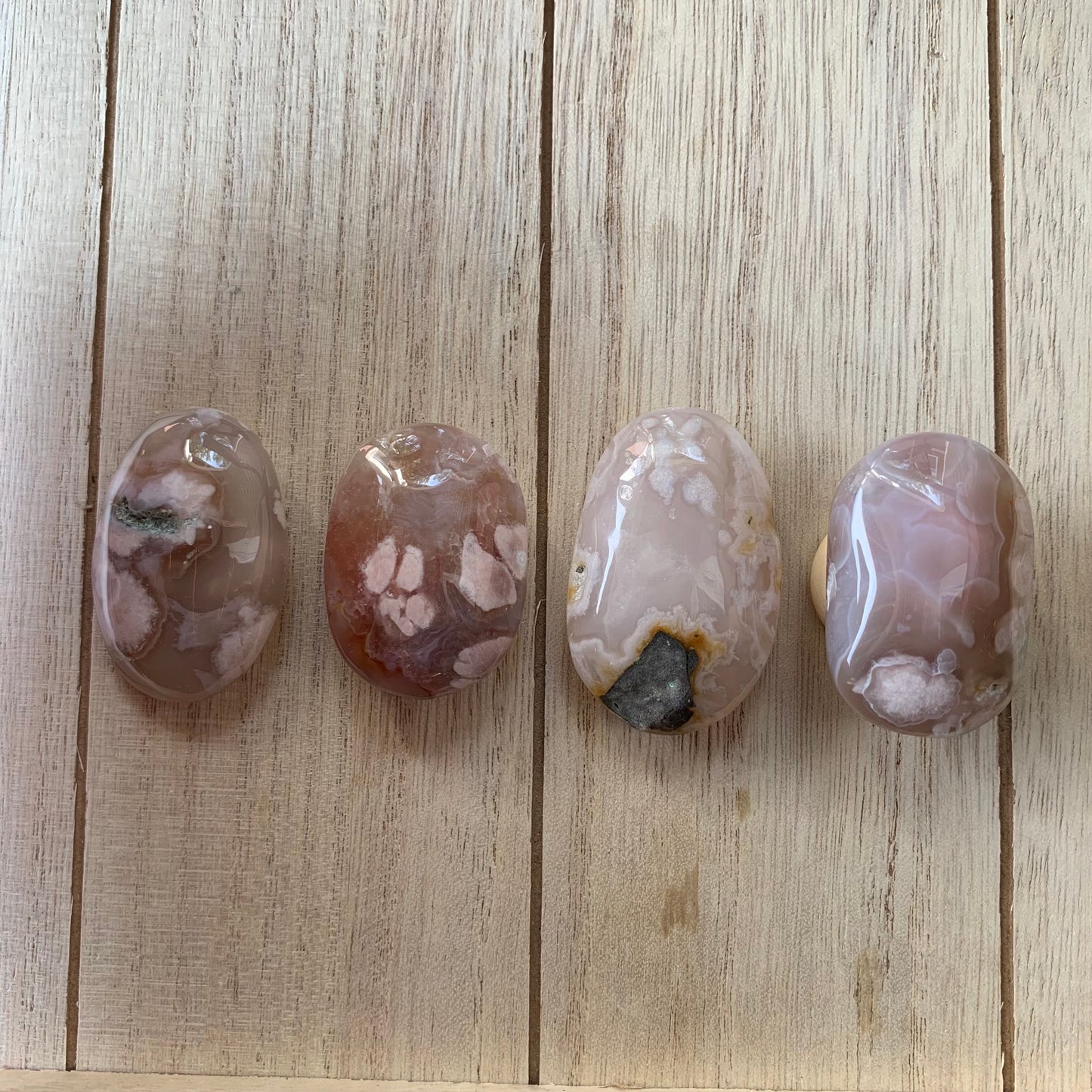 Flower Agate Palm Stones - Mini Size // 1.5" h x 1" w