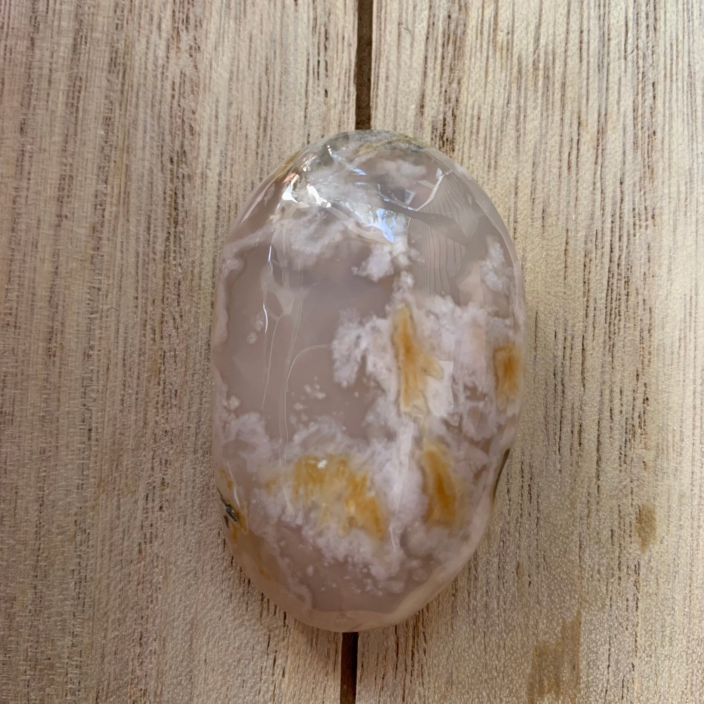 Flower Agate Palm Stones - Mini Size // 1.5" h x 1" w