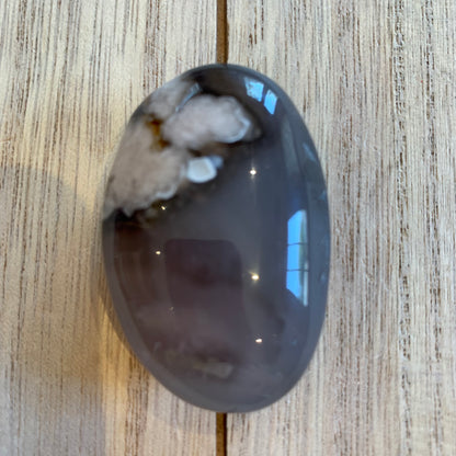 Black Flower Agate Palmstones