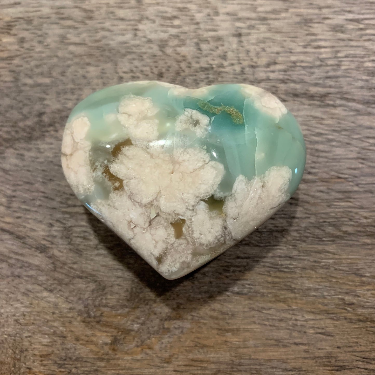 Green Flower Agate Hearts // High Quality // Gorgeous Detail + Brilliant Color