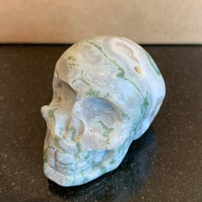 Moss Agate Skulls