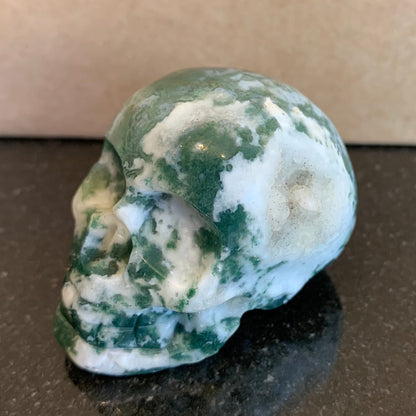 Moss Agate Skulls