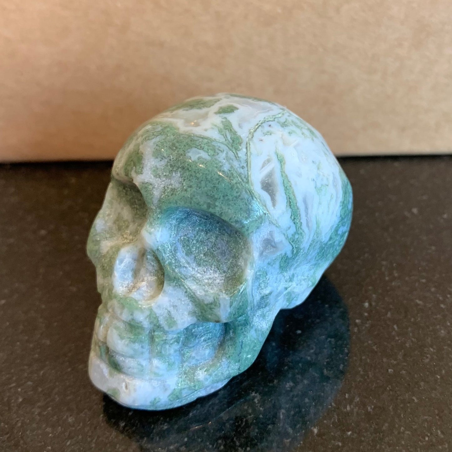 Moss Agate Skulls