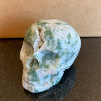 Moss Agate Skulls