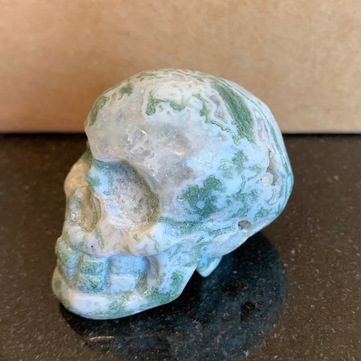 Moss Agate Skulls