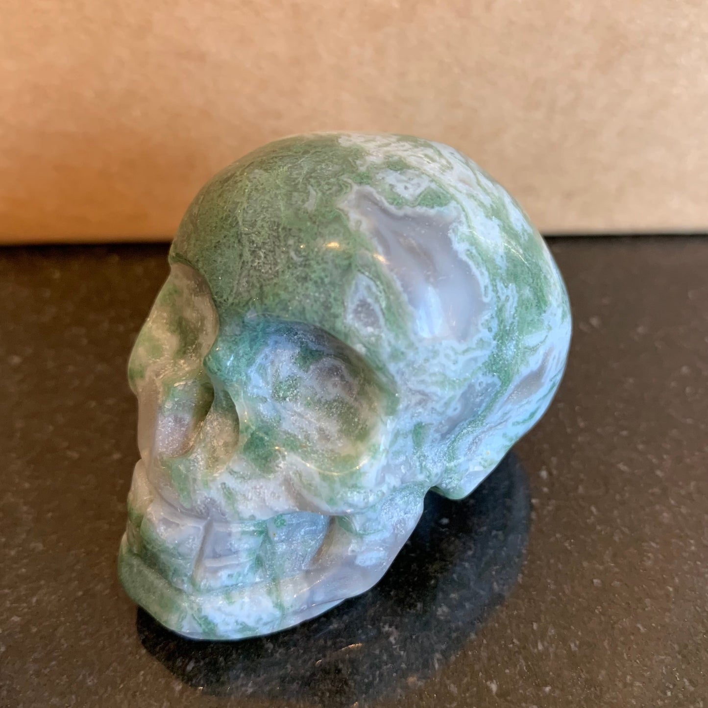 Moss Agate Skulls