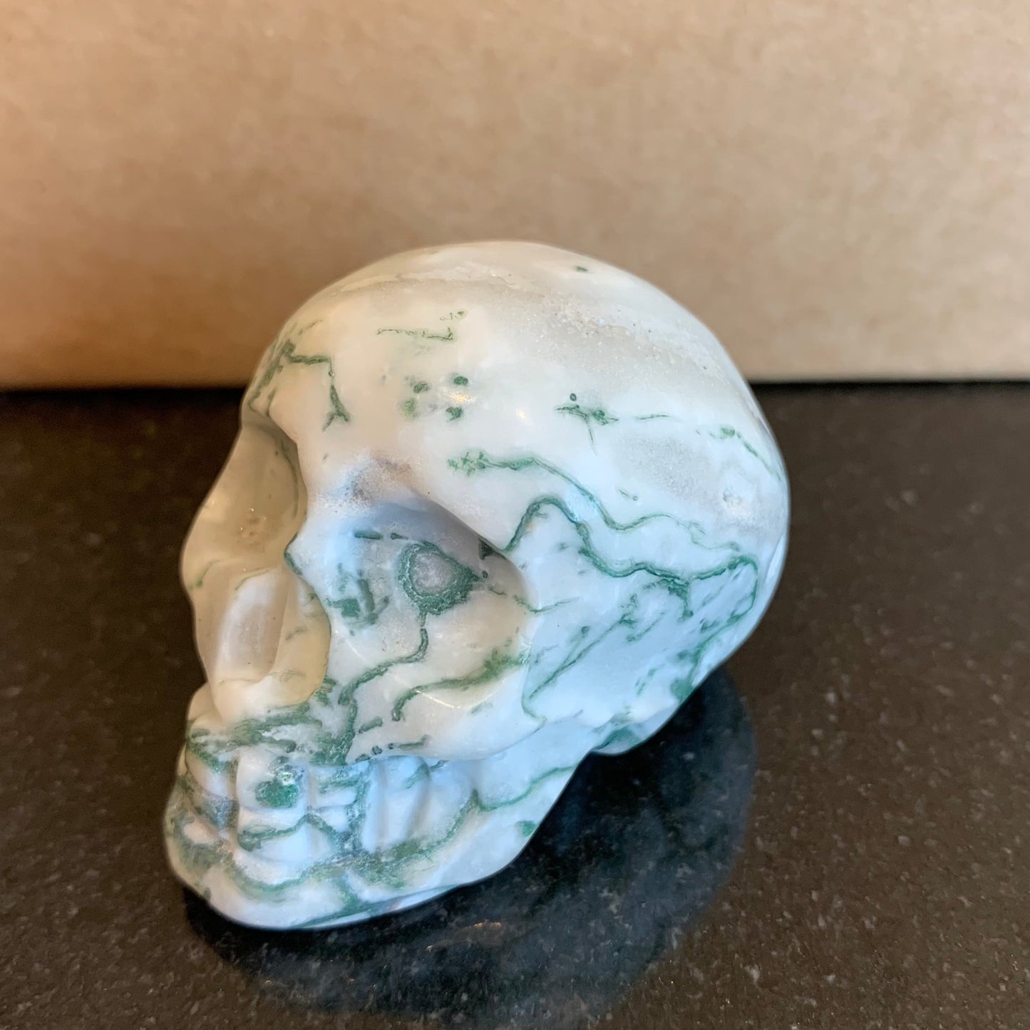 Moss Agate Skulls