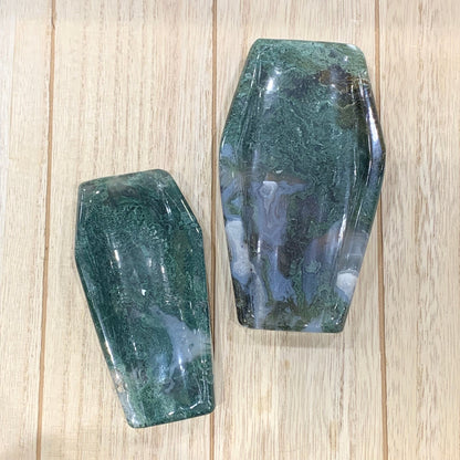 Moss Agate Coffin Bowls