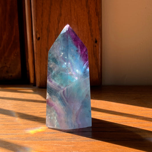 Blue + Purple  Fluorite Tower // Amazing Clarity, Polish + Rainbows