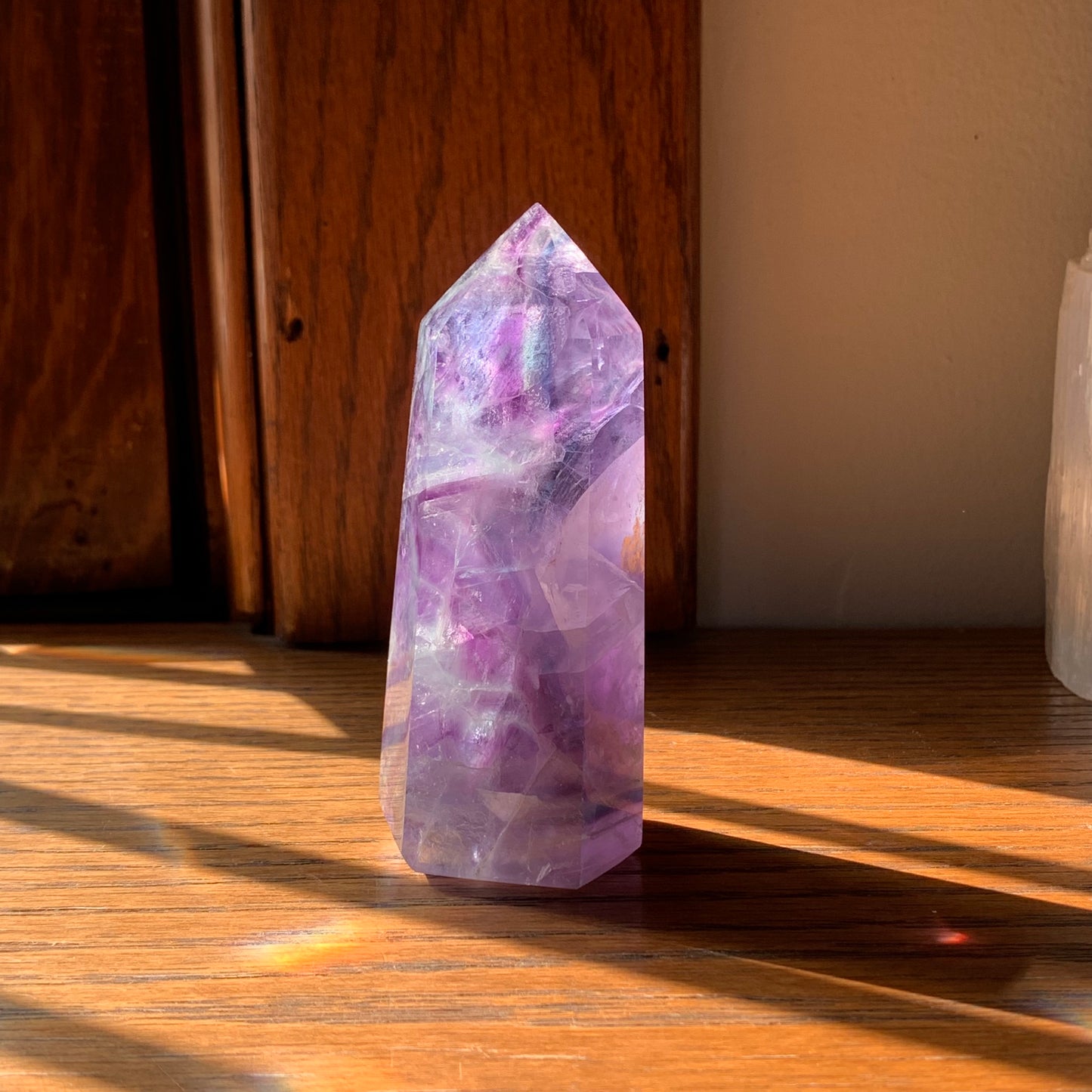 Purple w/Blue Fluorite Tower // Gorgeous Stairstep Pattern, Clear Fluorite, Rainbows