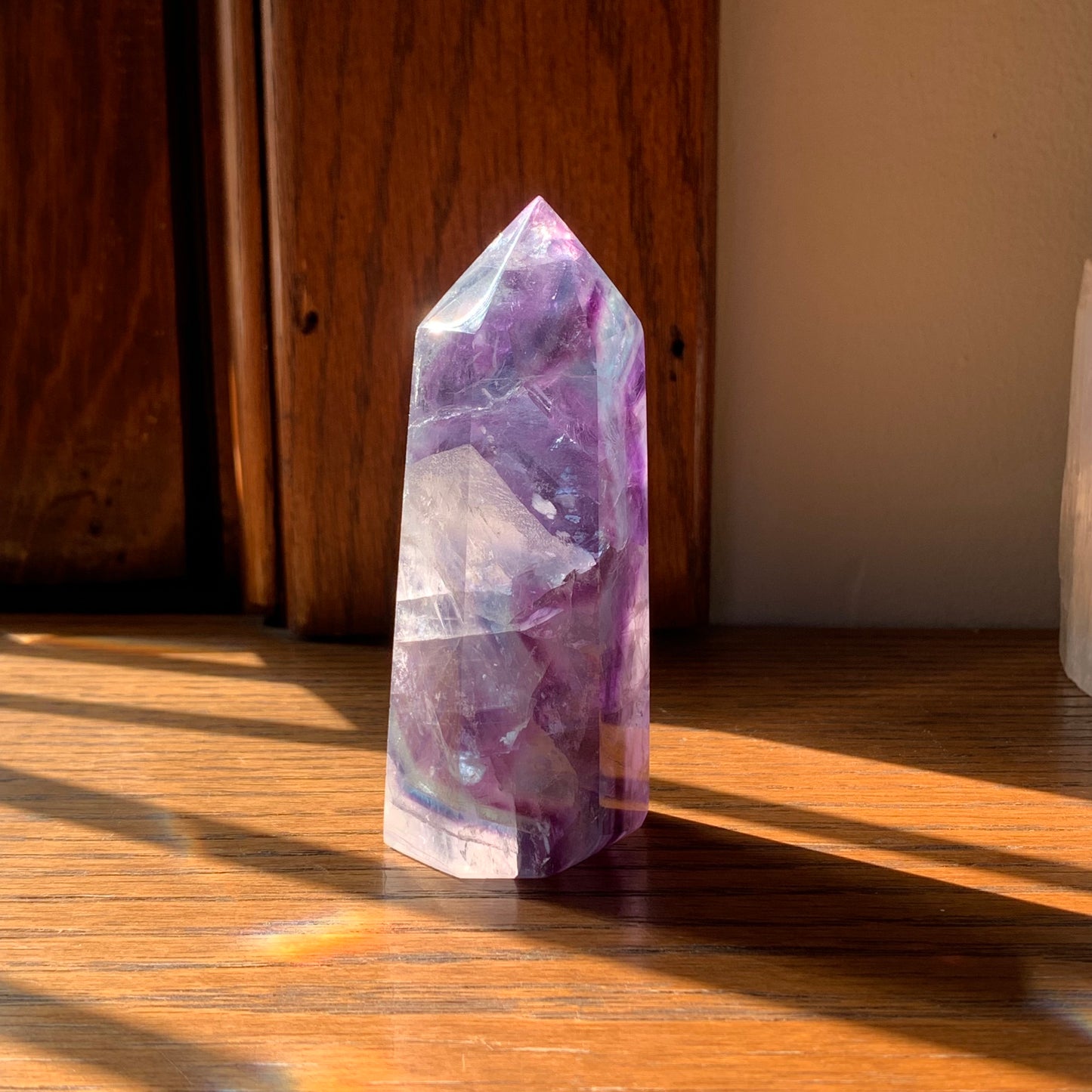 Purple w/Blue Fluorite Tower // Gorgeous Stairstep Pattern, Clear Fluorite, Rainbows