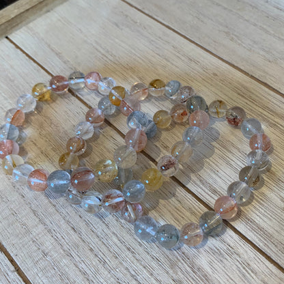 Fire Quartz, Rutile + Golden Healer Bracelet // So Unique! // For the Inclusion Fanatic