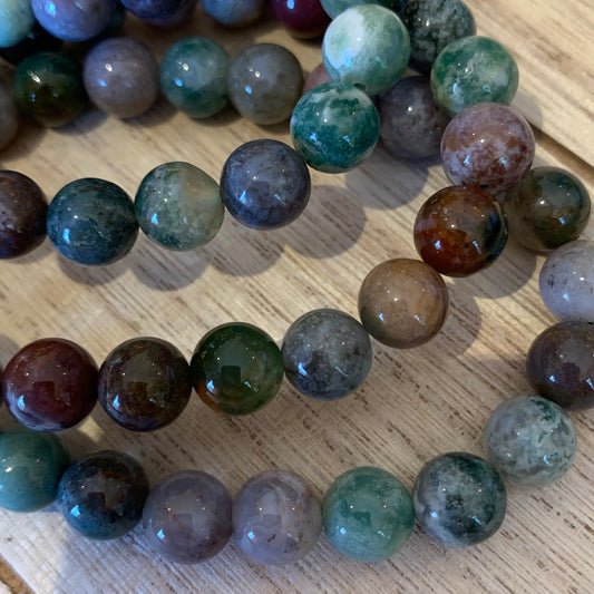 Moss Agate Bracelets // 8.5mm bead + 7.5" bracelet