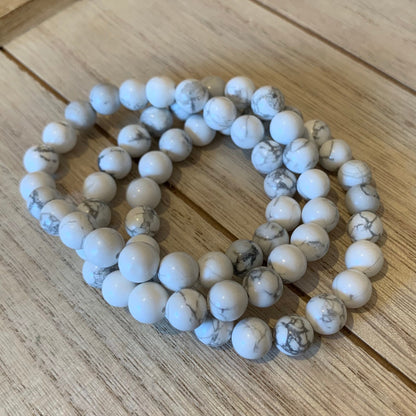 Howlite Bracelets // 8mm bead + 7.5mm bracelet