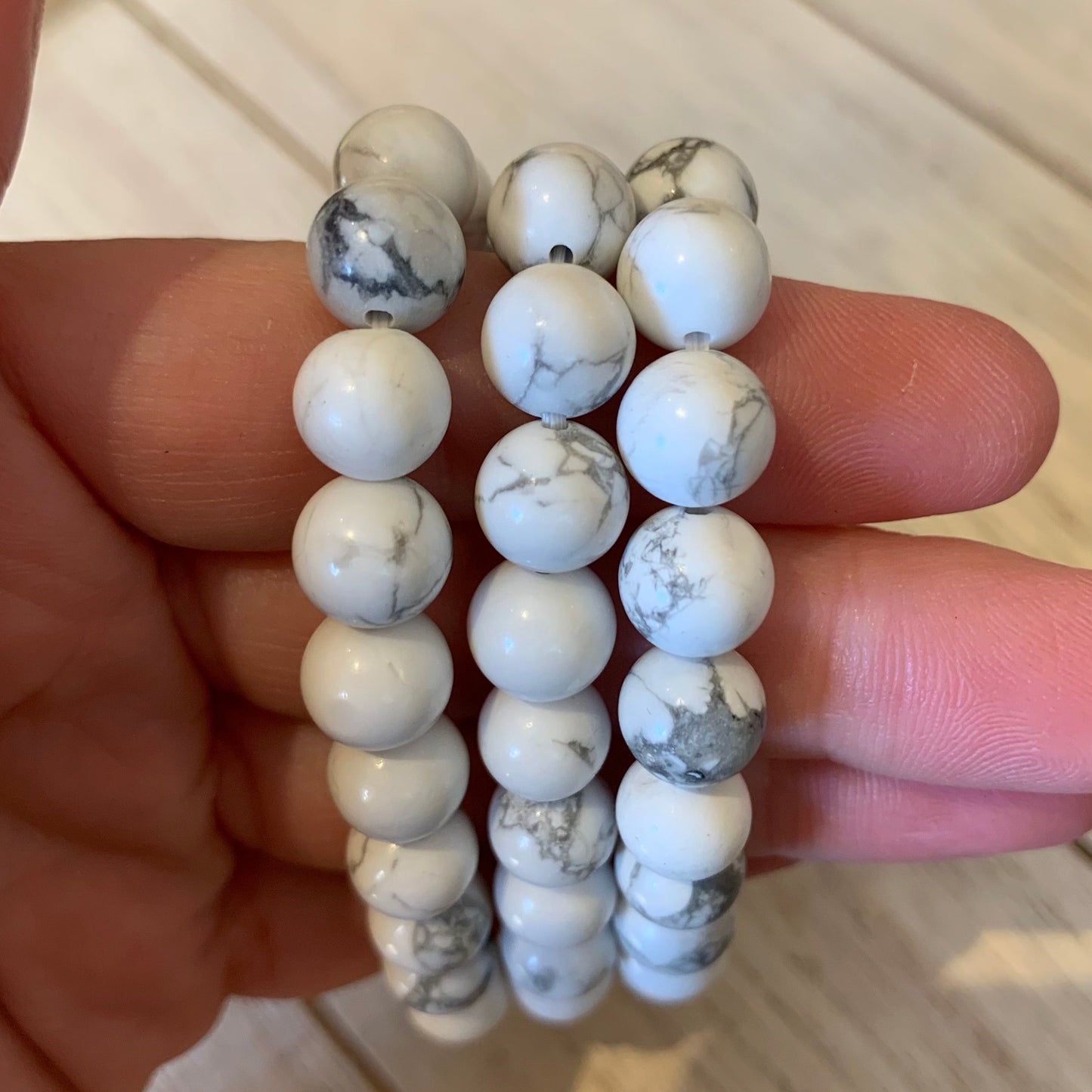 Howlite Bracelets // 8mm bead + 7.5mm bracelet