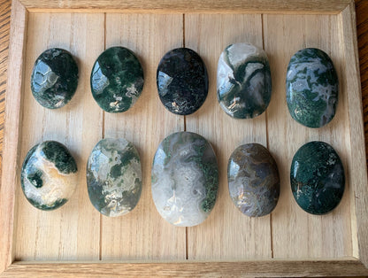 Moss Agate Palm Stones