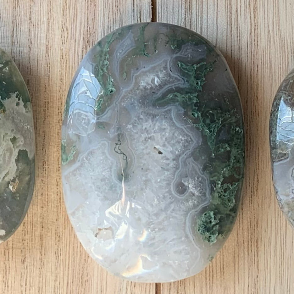 Moss Agate Palm Stones